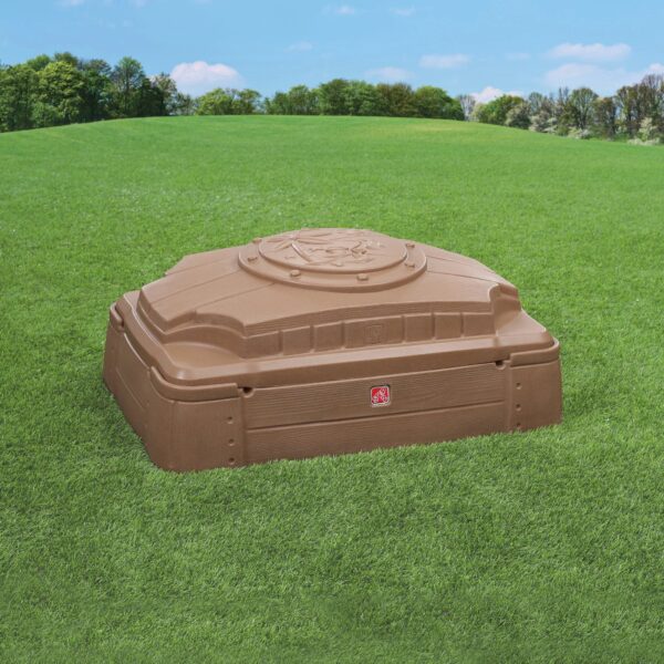 0010b6bf88f54b75b2dfae87b65b96a1 Step2 Play and Store Kids Plastic Sandbox with Cover, Brown
