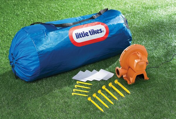 00d15882f0f74fac865d32f19380b149 Little Tikes Jump 'n Slide Inflatable Bouncer Includes Heavy Duty Blower With GFCI, Stakes, Repair Patches, And Storage Bag, for Kids Ages 3-8 Years