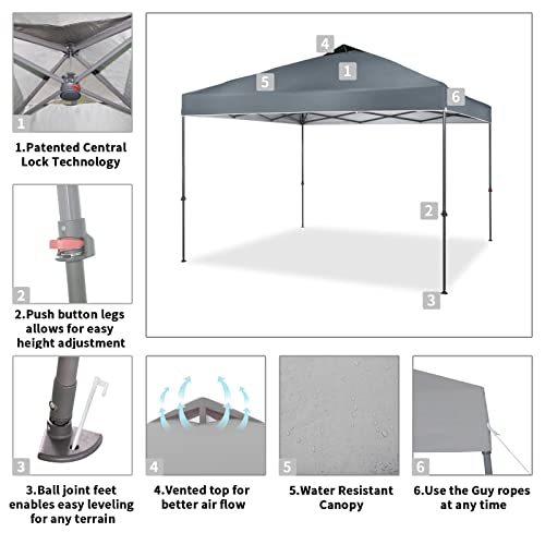 00fe3af69ddb42ff91c1812485e783fa Canopy Tent 10x10 One Push Pop up Canopy Easy Up Canopy Bonus Carry Bag