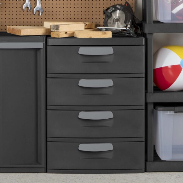 0104fc4fdd2541b49c150ba5c8c8b3a3 Sterilite 4 Drawer Plastic Storage Unit, Flat Gray, Heavy-Duty, BPA-Free