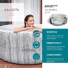 Bestway SaluSpa Fiji AirJet Large Round 2 to 4 Person Inflatable Hot Tub Portable Outdoor Spa with 120 AirJets and EnergySense Cover, Grey