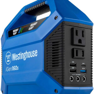 Westinghouse iGen160s Portable Power Station 155Wh Backup Lithium Battery, 110V/100W AC Outlets, Solar Generator (Solar Panel Not Included)