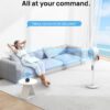 Dreo Pedestal Fan with Remote, PolyFan 513S, 43'' Quiet Standing Fan for Home Bedroom, 120°+105° Smart Oscillating Floor Fans with Wi-Fi/Voice Control, Works with Alexa/Google, 6 Modes, 8 Speeds,Grey