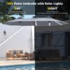 15ft Patio Umbrella with Solar Lights, Large Double Umbrella Outdoor, Rectangle 180''x106'' Umbrellas with 156 PCS LED Lights and Crank Handle for Backyard Deck Pool Shade in Black(1.9" Pole)