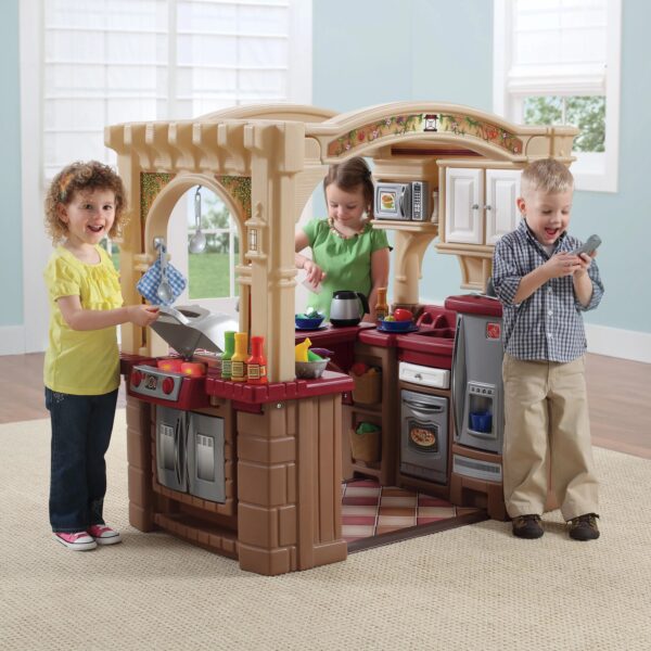 Step2 Grand Walk-in Kitchen Plastic Play Kitchen and Kid Grill, Brown