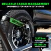 Car Tie Down Straps for Trailers with Flat Hooks (4-Pack) - 2 Inch x 8 Feet (10,000lb Break Strength) - Heavy Duty T-Handle Car Lasso Tire Straps for Trailer & UTV - Black