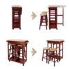 Casual Home Breakfast Cart with Drop-Leaf Table