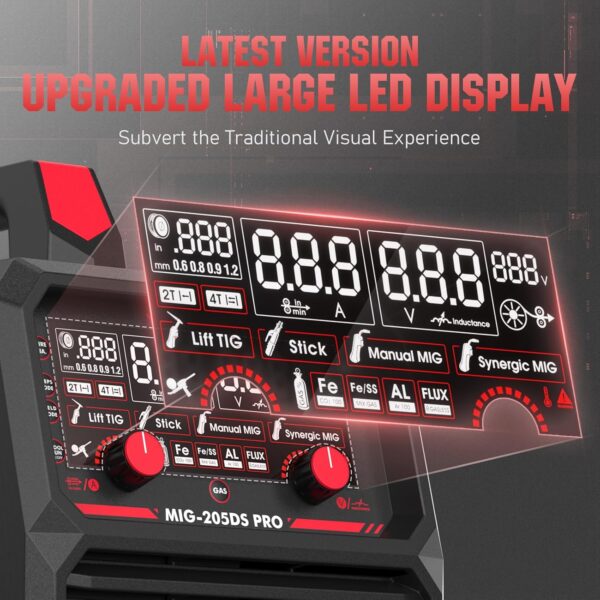 036ce8ae458f4f05ba5f8d9dfb1accd5 135Amp MIG Welder,110V Flux Core Welder Flux MIG/Lift TIG/Stick 3-in-1 Large LED Digital Display Welding Machine IGBT Inverter Welder FLUX-135PRO