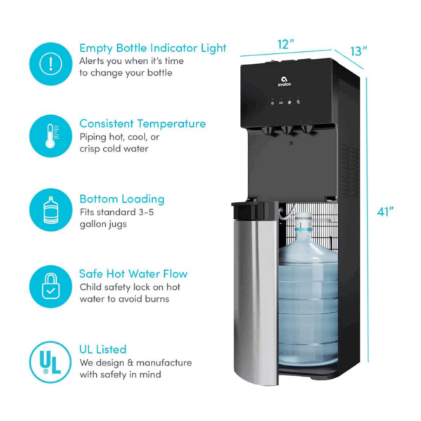 03cfd8fcd0a94c2db2e9ca57e9b4d703 Bottom Loading Water Cooler Water Dispenser With BioGuard, 3 Temperature Settings