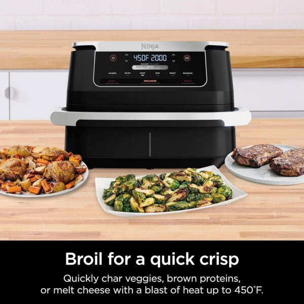 03e1aff601394e99ba4987f544e7a0bf DZ401 Foodi 10 Quart 6-in-1 DualZone XL 2-Basket Air Fryer with 2 Independent Frying Baskets, Match Cook & Smart Finish to Roast, Broil, Dehydrate for Quick, Easy Family-Sized Meals, Grey