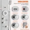 Shower Panel System, 6 Shower Modes, LED & Display Shower Panel Tower, Rainfall, Waterfall, 4 Body Massage Jets, Tub Spout, Handheld Shower Head 59" Hose, Stainless Steel Wall-Mounted Shower Set