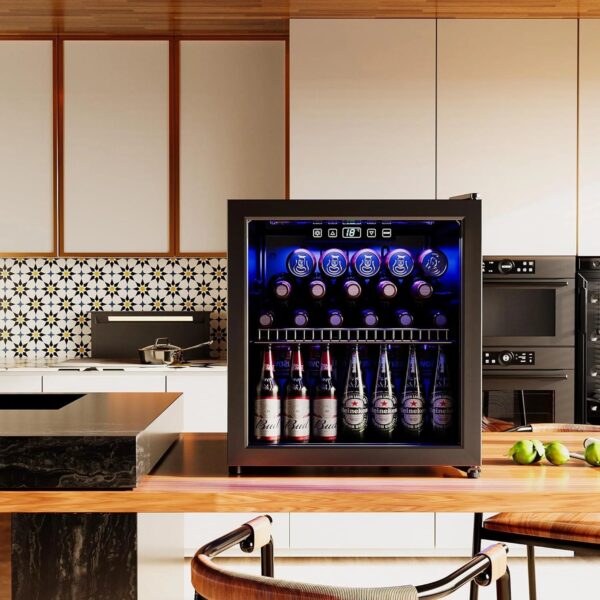 047a13a7a85b4ccb805f0a9d27b319c9 Refrigerator Cooler-120 Cans Freestanding Mini Fridge Cooler with Glass Door, Adjustable Shelves & Digital Temperature Display for Soda, Wine or Beer (Black, 3.2 Cu.Ft)