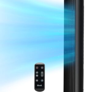 LEVOIT Tower Fan for Bedroom, Standing Fan that Blows Cold Air for Home, 28dB Quiet for Sleep, Remote, 90° Oscillation, 12H Timer, 25ft/s Velocity, 5 Speeds, 4 Modes, Bladeless 36 inch, White