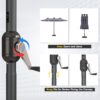 15ft Patio Umbrella with Solar Lights, Large Double Umbrella Outdoor, Rectangle 180''x106'' Umbrellas with 156 PCS LED Lights and Crank Handle for Backyard Deck Pool Shade in Black(1.9" Pole)