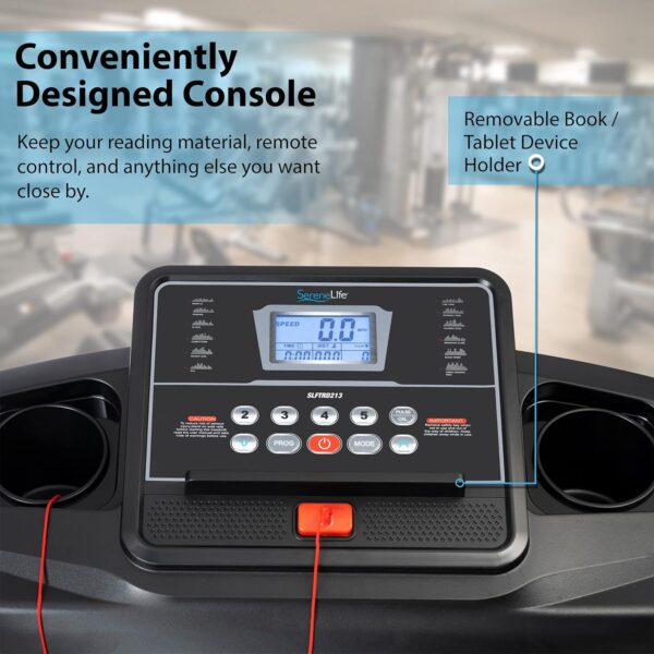 04b00376641b4ea696b860ac9565abe3 SereneLife Folding Treadmill - Foldable Home Fitness Equipment with LCD for Walking & Running - Cardio Exercise Machine - Preset and Adjustable Programs - Bluetooth Connectivity