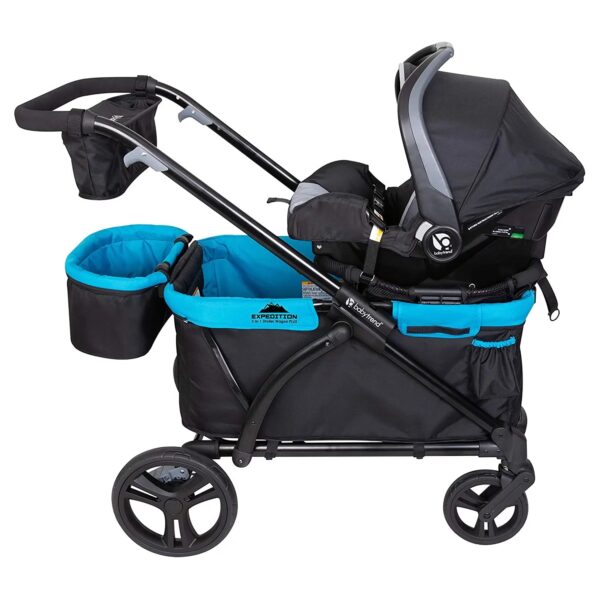 Baby Trend Expedition 2 in 1 Push or Pull Stroller Wagon w/ Canopy, Blue