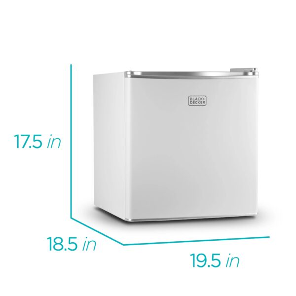BLACK+DECKER BCRK17W Compact Refrigerator Energy Star Single Door Mini Fridge with Freezer, 1.7 cu. ft., White