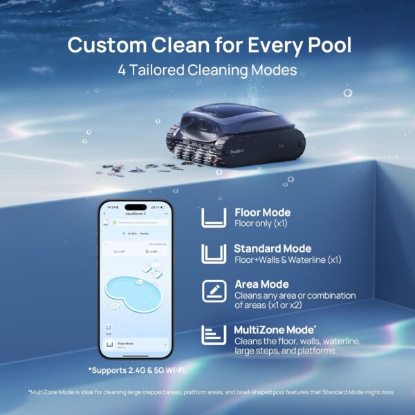 057cf7c70ab94c7f968ef2fe244288eb Beatbot AquaSense 2 Cordless Robotic Pool Vacuum Cleaner, Smart Surface Parking, Double-Pass Waterline Scrubbing, Cleans Floor, Walls, and Waterline, Above & In-Ground Pools up to 3,230 sq.ft - Blue