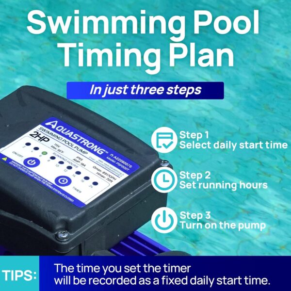 05c871f8ed63441fae32743d3e603977 AQUASTRONG In/Above Ground Pool Pump, High Flow (with Timer, 2HP, 8917 GPH, 220V)