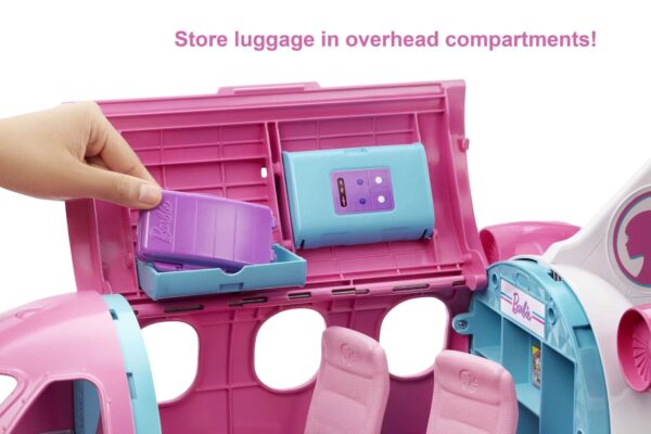 Barbie Dreamplane Airplane Playset with Puppy and Snack Cart, 15+ Accessories