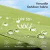 15ft Double Sided Patio Umbrella with Solar Lights, Outdoor Large Umbrellas with Crank Handle and 36 LED Lights, Rectangular Market Umbrella with Base Included for Deck Pool Shade