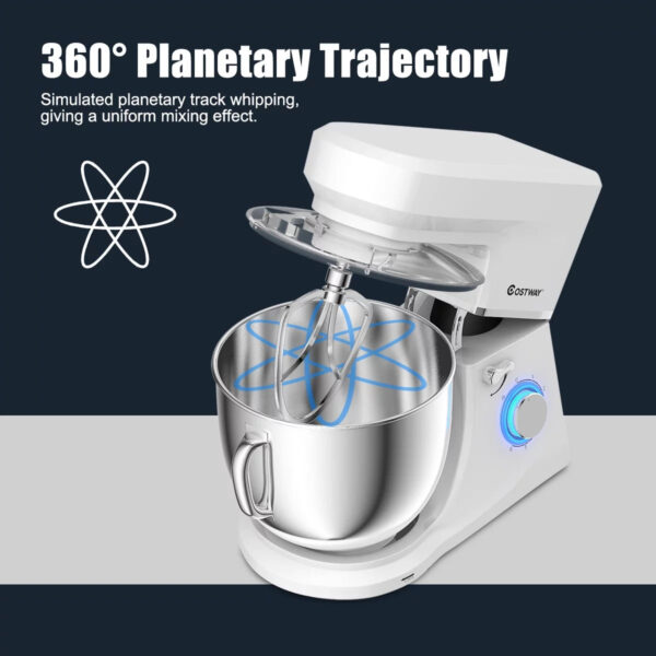 066e6774234b4c188ea93cbaa8b0379b Costway Tilt-Head Stand Mixer 7.5 Qt 6 Speed 660W with Dough Hook, Whisk & Beater White