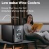 24 inch Wine Cooler, 46 Bottle - Dual Zone Built-in or Freestanding Fridge with Stainless Steel Reversible Glass Door, for Home, Kitchen, or Office.