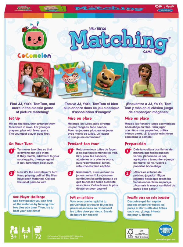 069a1ee6f8c048bcaf3a823db8832448 Wonder Forge CoComelon Matching Game For Girls & Boys Ages 3 and Up - A Fun and Fast Memory Game