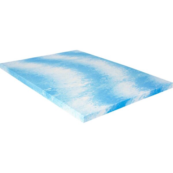 Sealy - 3 + 1 Memory Foam Topper with Fiber Fill Cover - Queen - Blue