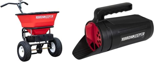06bedecf9d874a3693a31b813f83248e Buyers Products 3039632R Grounds Keeper Commercial Walk Behind Push Spreader, 100lb Capacity, For Salt, Ice & Snow Melt, Included Grate & Cover With Enclosed Gearbox for Protection