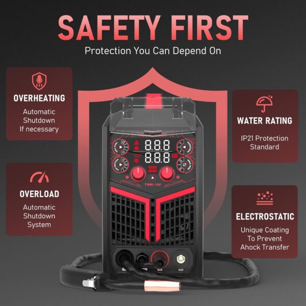 06d05effa7ca45b8906ef842096aee61 135Amp MIG Welder,110V Flux Core Welder Flux MIG/Lift TIG/Stick 3-in-1 Large LED Digital Display Welding Machine IGBT Inverter Welder FLUX-135PRO