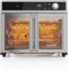 Crisp 'N Bake Air Fryer Toaster Oven Combo, 12 in 1 Countertop Convection Oven Cooks Food Fast, Fits a Whole Pizza or 6 Toast Slices, French Doors with Stainless Steel Finish