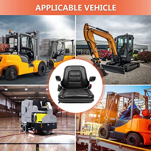 07d3ca29ef9f4f229a4716a59190221b Universal Fold Down Forklift Seat, Micro Switch, Armrest And Safety Belt, for Tractor
