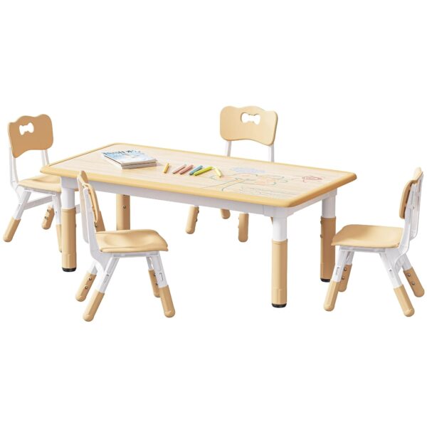0802a87f67cf43b98adc70c016682440 Brelley Kids Table and 4 Chairs Set for Ages 2-8