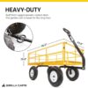7 Cu Ft Heavy Duty Steel Utility Cart, with Steel Mesh Bed 1200 Pound Hauling Capacity, for Outdoor, Yard Camping, Yellow