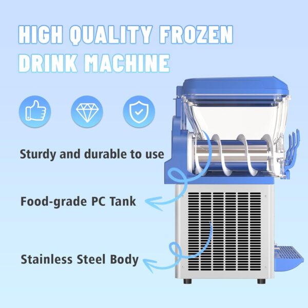 08a13873feff4a398a6abed946344875 Commercial Slushy Machine - 1000W 30L Tanks Slush Maker Machine 304 Stainless Steel Commercial Margarita Machines Efficient Cooling the Ideal Slushie Maker for Bars Cafes Restaurants