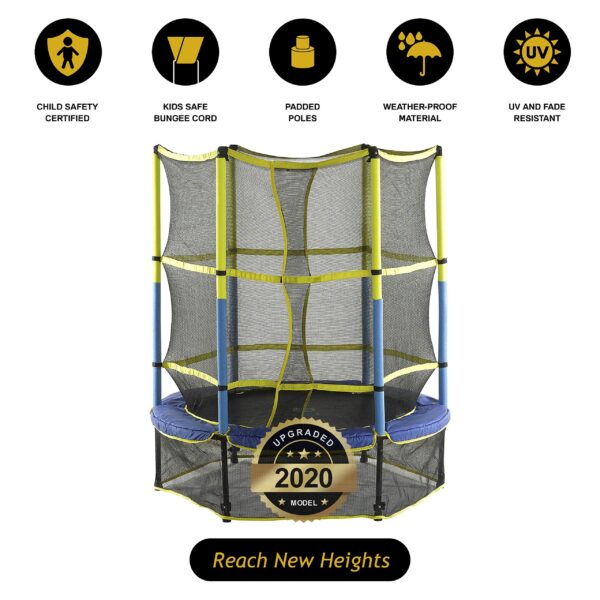 Machrus Upper Bounce 55" Kiddy Trampoline & Enclosure Set - Easy Assembly