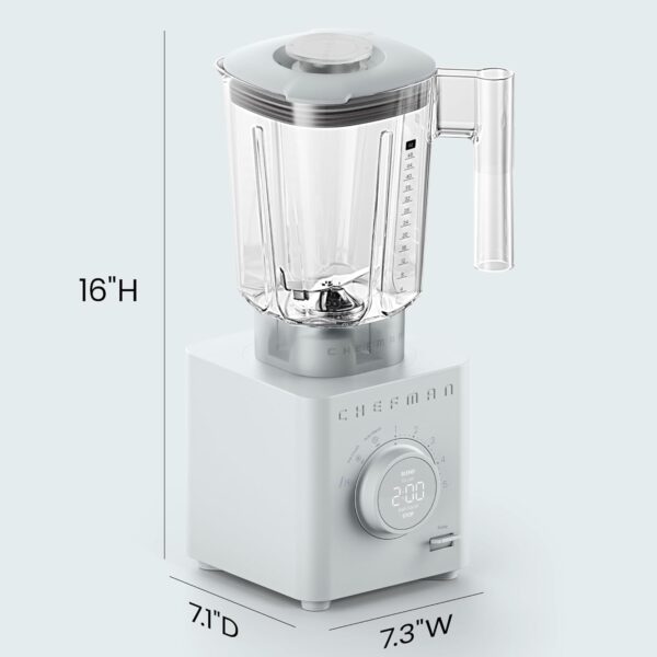 08f9de2726814ef7a31ac51c163eb1fa Chefman Obliterator 48 oz Countertop Blender for Smoothies, 1380W Motor to Crush Ice, Nuts, and Frozen Fruit with Stainless Steel Blade, Auto Blend Function, Includes 20 oz Travel Jar - Midnight