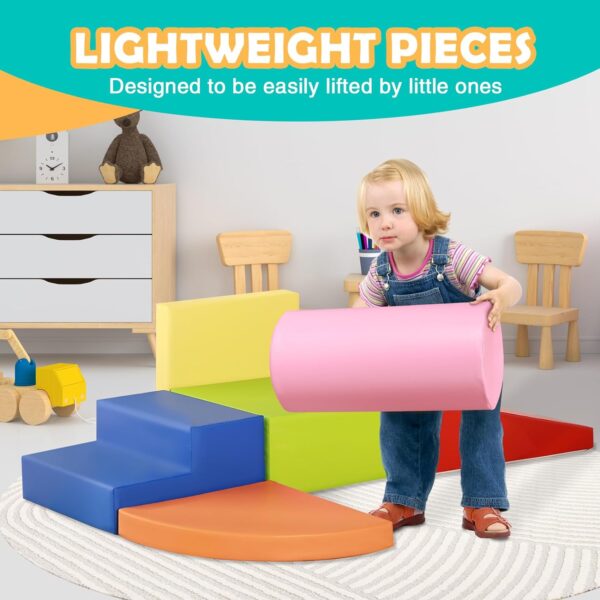 092f470d4cc14fcbb20615ca913d8ec7 Set of 6 Foam Climbing Blocks for Toddlers - Indoor Baby Climbing Toys for Toddlers