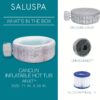 Bestway SaluSpa Fiji AirJet Large Round 2 to 4 Person Inflatable Hot Tub Portable Outdoor Spa with 120 AirJets and EnergySense Cover, Grey