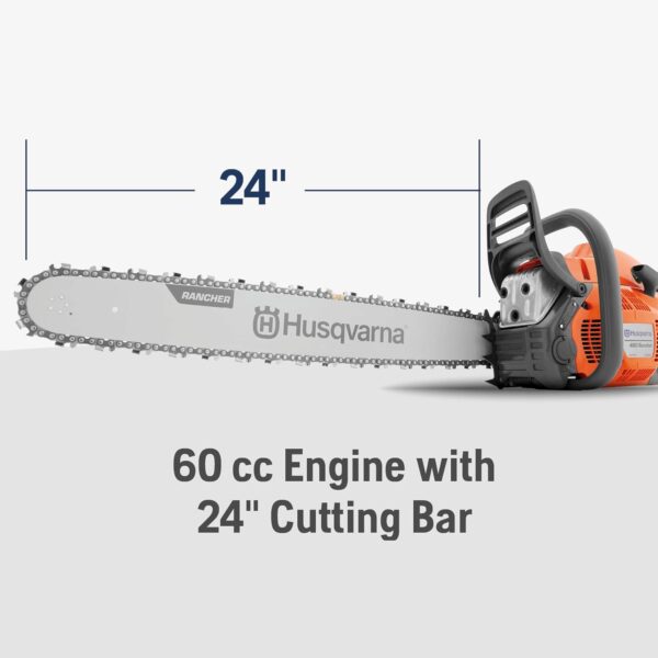 0978da586c6741c68ac248ffadd5d532 460 Rancher Gas Powered Chainsaw, 60.3-cc 3.6-HP, 2-Cycle X-Torq Engine, 24 Inch Chainsaw with Automatic Adjustable Oil Pump, For Wood Cutting, Tree Trimming and Land Clearing