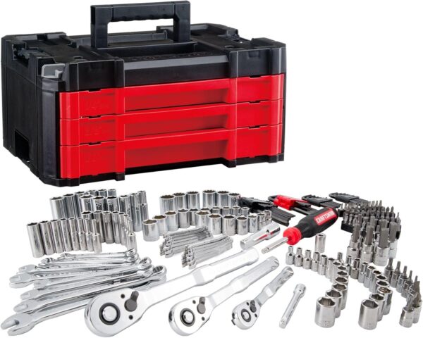 09bcf41d938246bab6a87faf638634a4 Craftsman 262-Piece Mechanic Tool Set, Master Socket Set with 3-Drawer VERSASTACK Tool Box, SAE/Metric Set (CMMT45309)