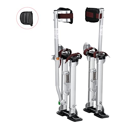 09c2387b35a449298f3a0ec3a357aeee VEVOR Drywall Stilts, 18''-30'' Adjustable Aluminum Tool Stilts with Protective Knee Pads