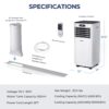 Costway 6000 BTU (10000 BTU ASHRAE) Portable Air Conditioner w/ Remote Control 3-in-1 Air Cooler w/ Drying White