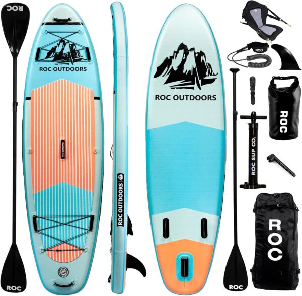 0a3f36dcd5b14dd78b78963da63a60b9 Roc Inflatable Stand Up Paddle Boards 10 ft 6 in with Premium SUP Paddle Board Accessories, Wide Stable Design, Non-Slip Comfort Deck for Youth & Adults