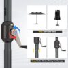 15ft Patio Umbrella with Solar Lights, Large Double Umbrella Outdoor, Rectangle 180''x106'' Umbrellas with 156 PCS LED Lights and Crank Handle for Backyard Deck Pool Shade in Black(1.9" Pole)