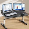 SAIJI X-Large Adjustable Laptop Table with Storage Drawer