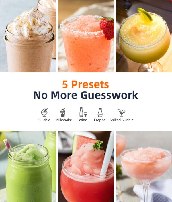 0b5c71f387e9496eb6dd8dfcc16e5d95 24-Hour Delay Start&Cold Retention, 68 oz Slushy Machine with Self-Cleaning Function, Frozen Drink Maker with 5 Preset Programs,Frozen Margaritas, Frappés, and More