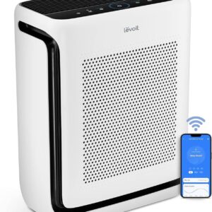 Air Purifiers for Home Large Room Up to 1800 Ft² in 1 Hr with Washable Pre-Filter, Air Quality Monitor, Smart WiFi, HEPA Sleep Mode for Allergies, Pet Hair in Bedroom, Vital 200S-P, White