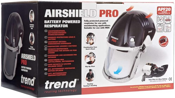 0b9c99c9c16d4faaa68d6c1e93cbb73a AIR/PRO Respirator and Face Shield Protection, Black, 230V